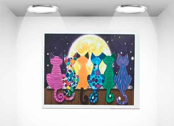 Gatos de espaldas 30x40